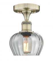 Innovations Lighting 616-1F-AB-G92 - Fenton - 1 Light - 7 inch - Antique Brass - Semi-Flush Mount