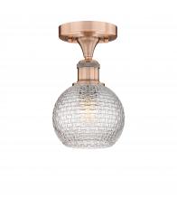 Innovations Lighting 616-1F-AC-G122C-6CL - Athens - 1 Light - 6 inch - Antique Copper - Semi-Flush Mount