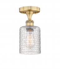 Innovations Lighting 616-1F-BB-G112C-5CL - Cobbleskill - 1 Light - 5 inch - Brushed Brass - Semi-Flush Mount