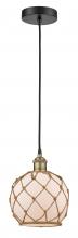  616-1P-BAB-G121-8RB - Edison - 1 Light - 8 inch - Black Antique Brass - Mini Pendant