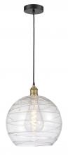 Innovations Lighting 616-1P-BAB-G1213-14 - Athens Deco Swirl - 1 Light - 14 inch - Black Antique Brass - Cord hung - Pendant