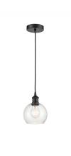 Innovations Lighting 616-1P-BK-G124-6 - Athens - 1 Light - 6 inch - Matte Black - Cord hung - Mini Pendant