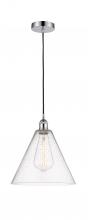 Innovations Lighting 616-1P-PC-GBC-124-LED - Berkshire - 1 Light - 12 inch - Polished Chrome - Cord hung - Mini Pendant