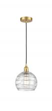 Innovations Lighting 616-1P-SG-G1213-8 - Athens Deco Swirl - 1 Light - 8 inch - Satin Gold - Cord hung - Mini Pendant