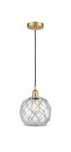 Innovations Lighting 616-1P-SG-G122-8RW-LED - Farmhouse Rope - 1 Light - 8 inch - Satin Gold - Cord hung - Mini Pendant