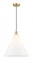 Innovations Lighting 616-1P-SG-GBC-161 - Berkshire - 1 Light - 16 inch - Satin Gold - Mini Pendant