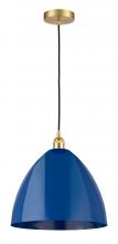 Innovations Lighting 616-1P-SG-MBD-16-BL - Plymouth - 1 Light - 16 inch - Satin Gold - Cord hung - Mini Pendant