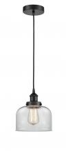  616-1PH-BK-G72-LED - Bell - 1 Light - 8 inch - Matte Black - Cord hung - Mini Pendant