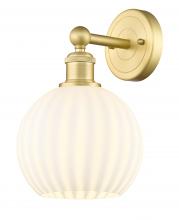  616-1W-SG-G1217-8WV - White Venetian - 1 Light - 8 inch - Satin Gold - Sconce