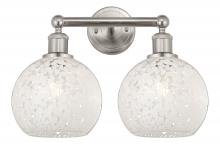  616-2W-SN-G1216-8WM - White Mouchette - 2 Light - 17 inch - Satin Nickel - Bath Vanity Light