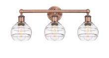  616-3W-AC-G556-6CL - Rochester - 3 Light - 24 inch - Antique Copper - Bath Vanity Light