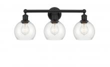 Innovations Lighting 616-3W-BK-G122-6 - Athens - 3 Light - 24 inch - Matte Black - Bath Vanity Light