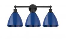  616-3W-BK-MBD-75-BL - Plymouth - 3 Light - 26 inch - Matte Black - Bath Vanity Light