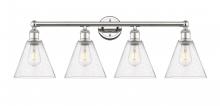 Innovations Lighting 616-4W-PN-GBC-84 - Berkshire - 4 Light - 35 inch - Polished Nickel - Bath Vanity Light