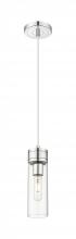  617-1P-PC-G617-8CL - Boreas - 1 Light - 3 inch - Polished Chrome - Cord Hung - Mini Pendant