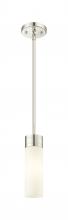  617-1S-PN-G617-8WH - Boreas - 1 Light - 3 inch - Polished Nickel - Stem Hung - Mini Pendant