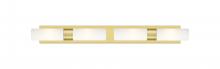  617S-4W-SG-G617-8SWH - Boreas - 4 Light - 39 inch - Satin Gold - Bath Vanity Light