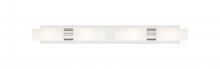  617S-4W-SN-G617-8WH - Boreas - 4 Light - 39 inch - Satin Nickel - Bath Vanity Light