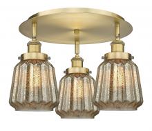  916-3C-BB-G146 - Chatham - 3 Light - 19 inch - Brushed Brass - Flush Mount