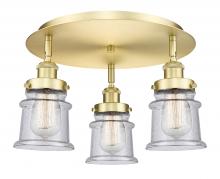  916-3C-SG-G184S - Canton - 3 Light - 17 inch - Satin Gold - Flush Mount