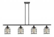  916-4I-BK-G58-CE-LED - Bell Cage - 4 Light - 48 inch - Matte Black - Stem Hung - Island Light