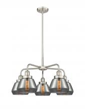  916-5CR-SN-G173 - Fulton - 5 Light - 26 inch - Satin Nickel - Chandelier