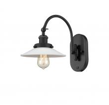 Innovations Lighting 918-1W-BK-G1 - Halophane - 1 Light - 9 inch - Matte Black - Sconce