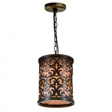  9807P9-1-116 - Nicole 1 Light Drum Shade Mini Pendant With Brushed Chocolate Finish