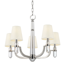 Hudson Valley 985-PN-WS - 5 LIGHT CHANDELIER w/WHITE SHADE