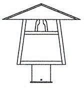 Arroyo Craftsman CP-12TAM-BZ - 12" carmel post mount with t-bar overlay