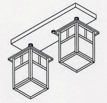 Arroyo Craftsman MCM-5/2TCS-BZ - 5" mission 2 light ceiling mount with T-bar overlay