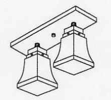 Arroyo Craftsman RCM-2-VP - ruskin 2 light ceiling mount