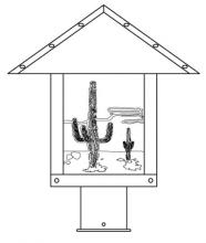 Arroyo Craftsman TRP-12CTM-RB - 12" timber ridge post mount with cactus  filigree