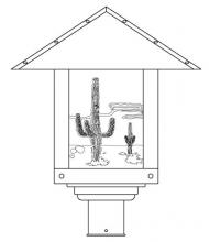 Arroyo Craftsman TRP-16CTCS-S - 16" timber ridge post mount with cactus  filigree