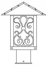 Arroyo Craftsman TRP-9ASTN-S - 9" timber ridge post mount with ashbury  filigree