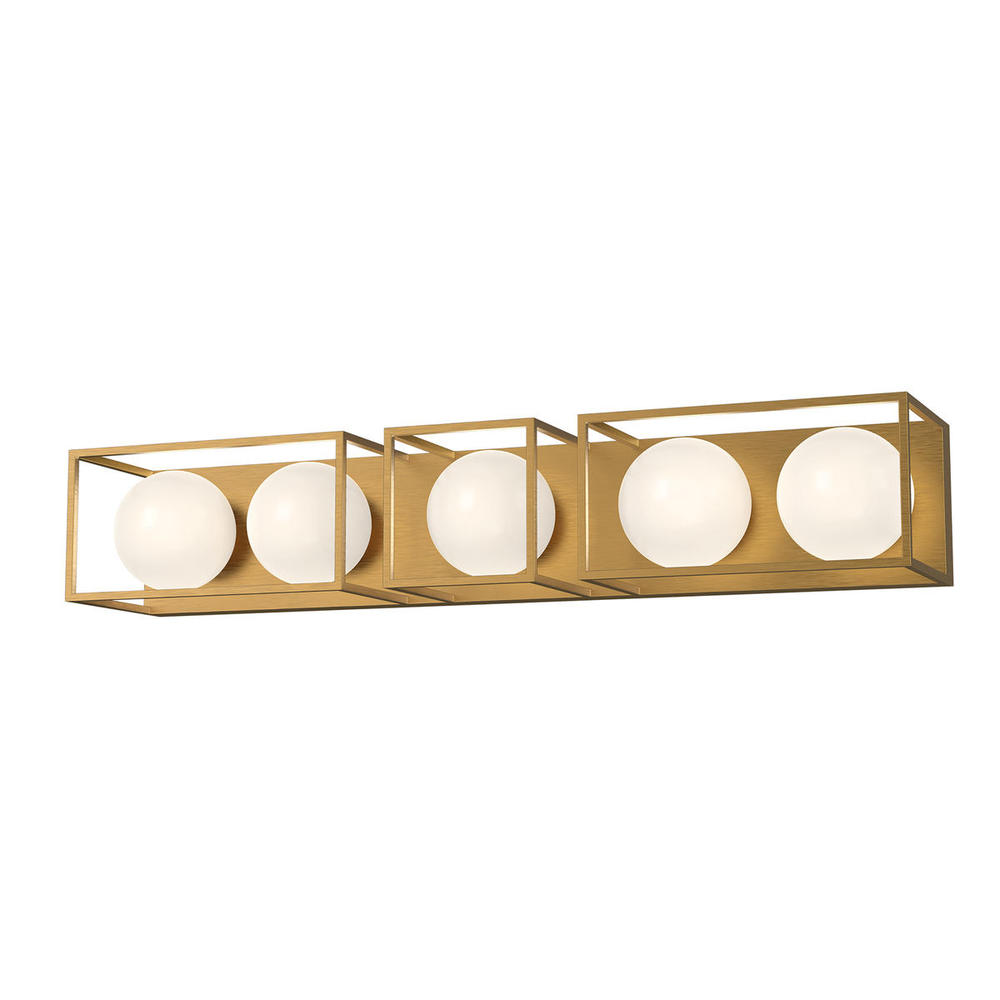 Amelia 35-in Aged Gold/Opal Matte Glass 5 Lights Vanity