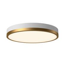 ALORA  FM554215AGWH - Adelaide 15-in Aged Gold/White LED Flush Mount