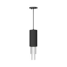 Alora Lighting PD502204MBCR - Bordeaux 4-in Clear Ribbed Glass/Matte Black LED Pendant