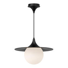 Alora Lighting PD525216MBOP - Fuji 16-in Matte Black/Opal Matte Glass 1 Light Pendant