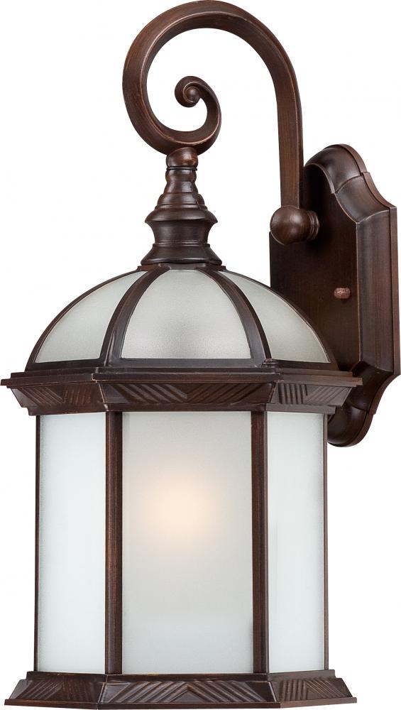 1-Light 16" Outdoor Wall Sconce in Rustic Bronze Finish with Frosted Beveled Glass and (1) 18W