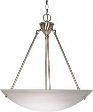 Nuvo 60/370 - 3 Light - 23&#34; Pendant with Alabaster Glass - Brushed Nickel Finish