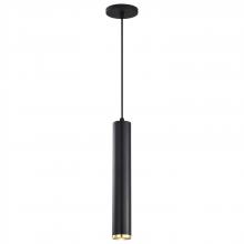 Nuvo 62/818 - Century; 12 Watt; 16&#34;; LED Pendant; Matte Black and Brushed Brass Finish