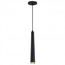 Nuvo 62/828 - Melrose; 12 Watt; 16&#34;; LED Pendant; Matte Black and Brushed Brass Finish