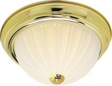 Nuvo SF76/124 - 2 Light - 11&#34; Flush with Frosted Melon Glass - Polished Brass Finish