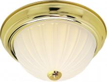 Nuvo SF76/126 - 2 Light - 13&#34; Flush with Frosted Melon Glass - Polished Brass Finish