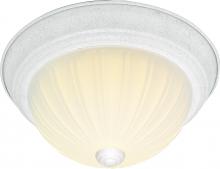 Nuvo SF76/127 - 2 Light - 13&#34; Flush with Frosted Melon Glass - Textured White Finish