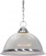 Nuvo SF76/446 - 1 Light - 15&#34; Pendant with Clear Prismatic Glass - Brushed Nickel Finish