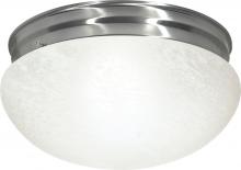 Nuvo SF76/677 - 2 Light - 12&#34; Flush with Alabaster Glass - Brushed Nickel Finish