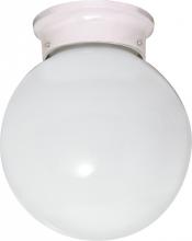 Nuvo SF77/947 - 1 Light - 6&#34; Flush with White Glass - White Finish