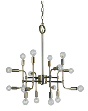 Framburg 3056 SB/MBLACK - 16-Light Satin Brass/Matte Black Fusion Chandelier